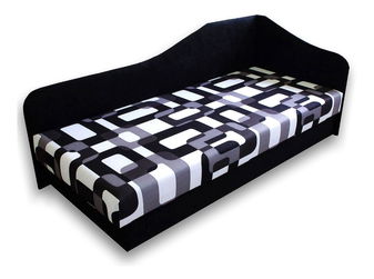 Jednolůžková postel (válenda) 80 cm Lady 87 (Černá 39 + Gusto 12) (P)