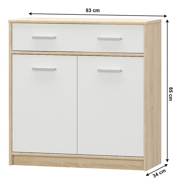 Komoda Thornham 2D1S (bílá)