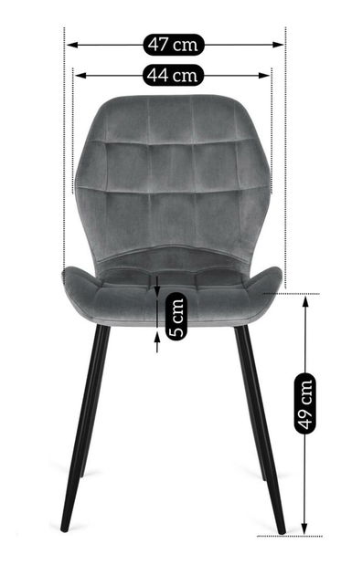 Jídelní židle Ligado (šedá + černá)