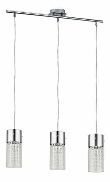 Závěsné svítidlo Waterfall 6447 (chromová + průhledný krystal)