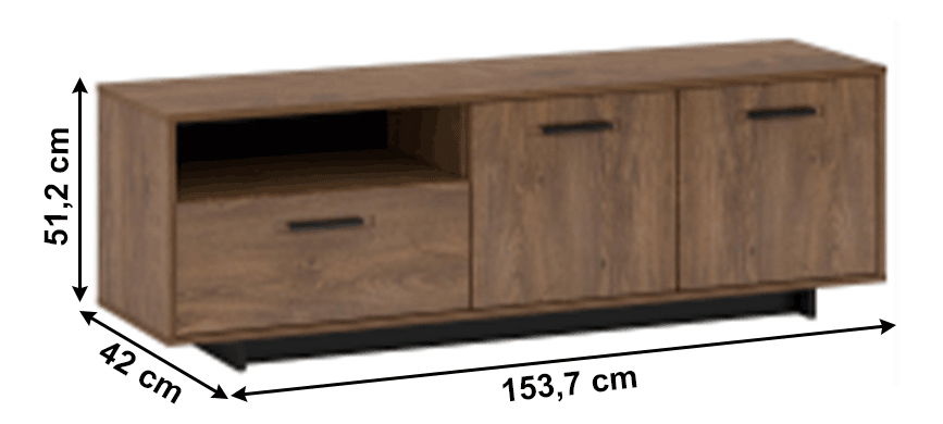 TV stolek Diram P (dub bolzano + černá)