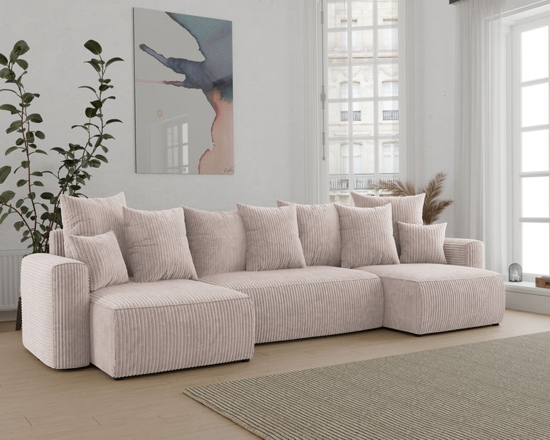 Rohová sedačka Denia U (mléčná) (P)