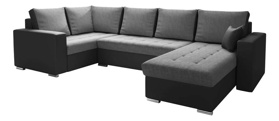 Rohová sedací souprava U Lambert (šedá + černá) (L)