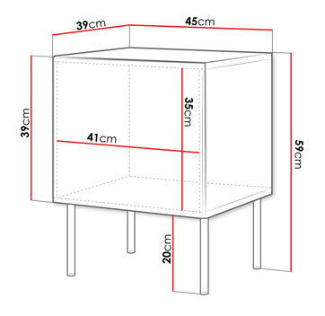 Set 2 nočních stolků Godzes Bis (černá)