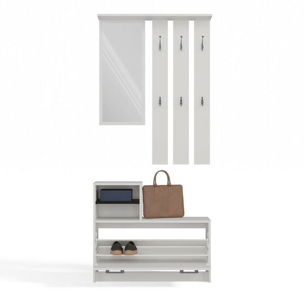 Předsíňová sestava Vayan 1 (bílá) (se zrcadlem)