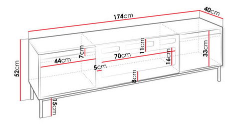 TV skříňka/stolek s elektrickým krbem Somkera EF (kašmír)