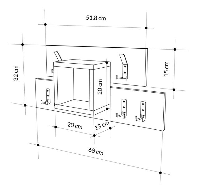 Věšák Vaseli (tmavě hnědá + světlá mocha)