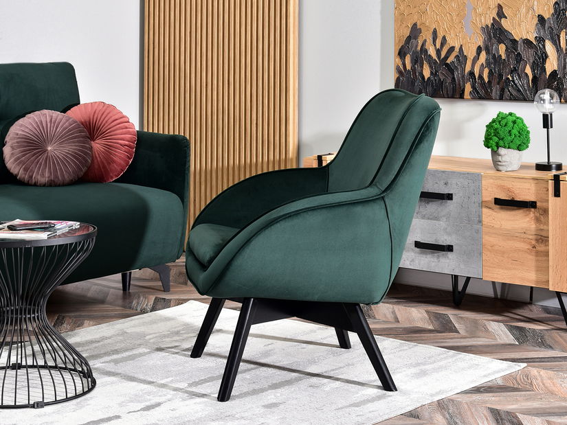 Designové křeslo Merch (zelená + bílá)