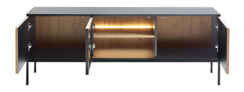 Nábytek do obývacího pokoje Dernas II (grafit + dub wotan)