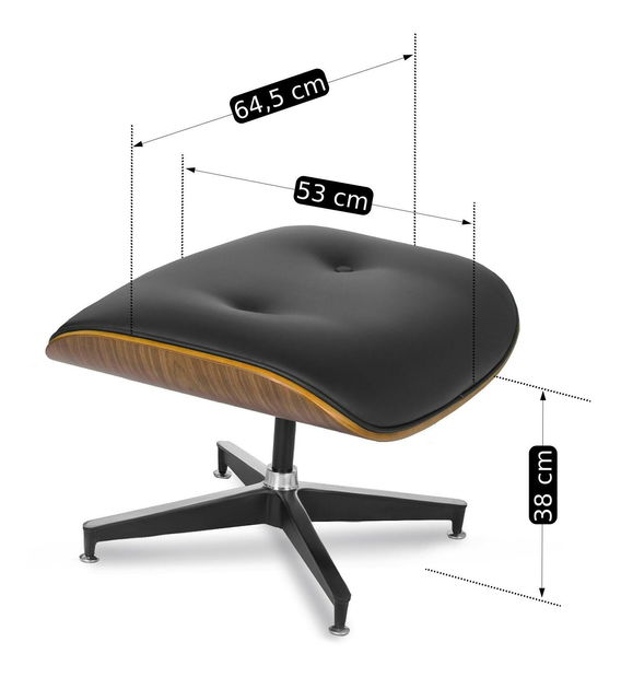 Křeslo s podnožkou Procesion (černá)