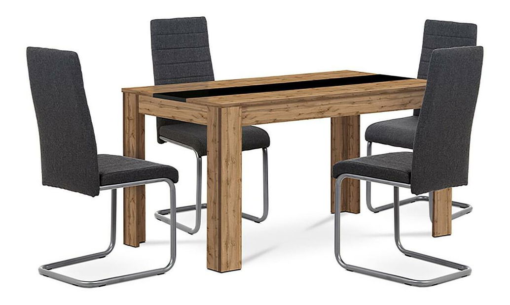 Jídelní set Bateo (dub wotan + šedá) (pro 4 osoby)