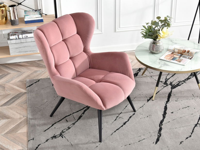 Křeslo Kikino (růžová + černá)