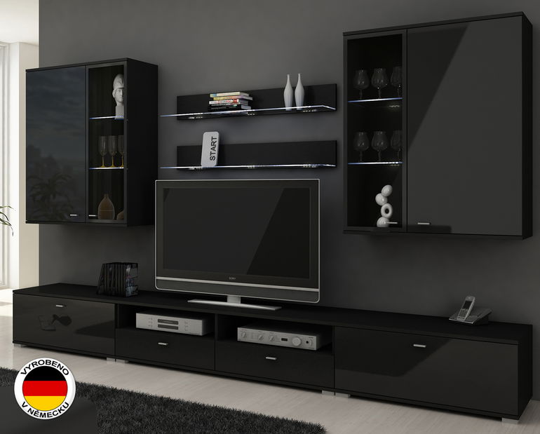 Obývací stěna Erfurt černá