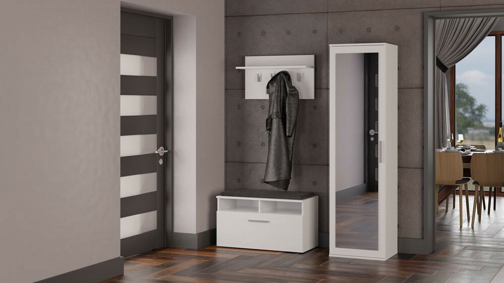 Šatní skříň Dialogos 1 (bílá) (se zrcadlem)