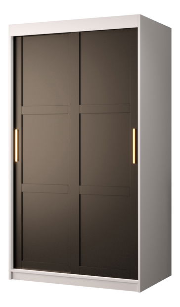 Šatní skříň Riven 1 100 (bílá matná + černá matná)