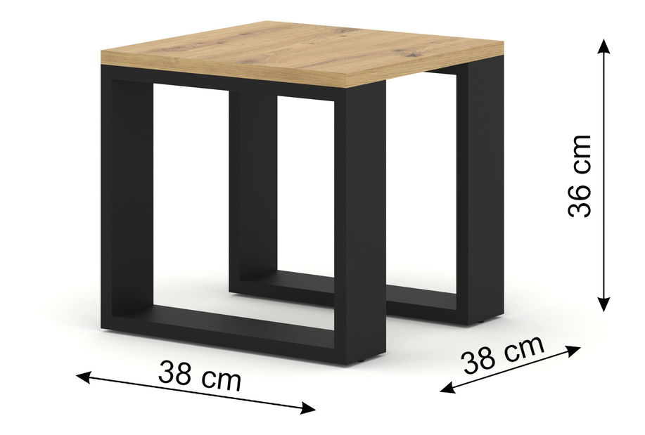 Set konferenčních stolků Nulakka (dub artisan + černá)