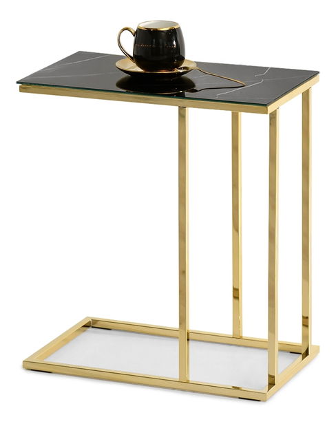 Konferenční stolek Vasho (černá + zlatá)