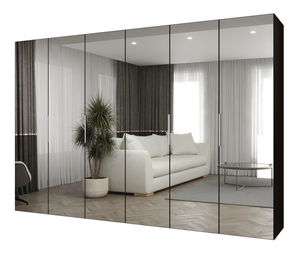 Šatní skříň 300 cm Mirabella 3 (černá + kašmír)