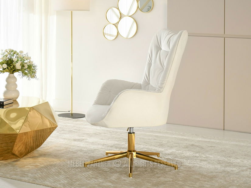 Relaxační křeslo Merindana (krémová + zlatá)