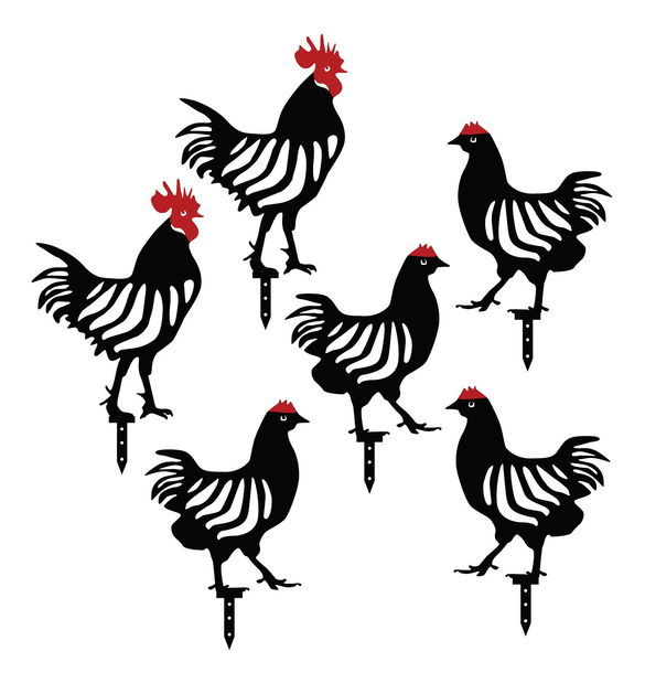 Dekorativní sada kovových doplňků do zahrady Chick (černá)