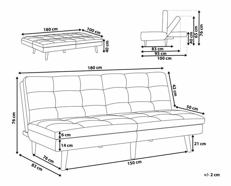 Pohovka Risback (světle béžová)
