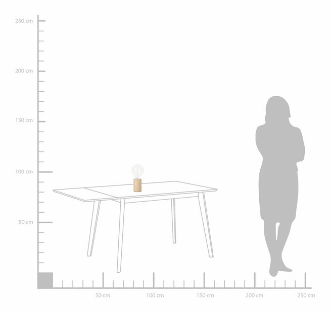 Stolní lampa Garoua (světlé dřevo)