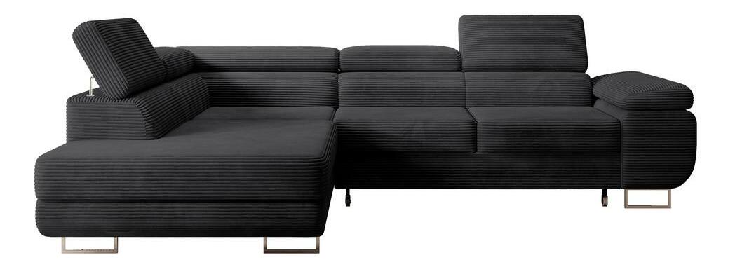 Rohová sedací souprava Stiletto (L) (černá + stříbrná)