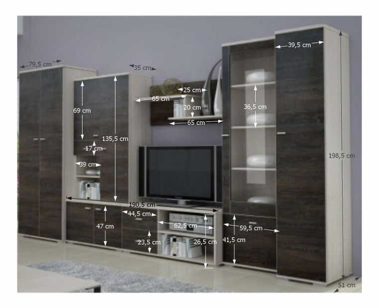 Obývací stěna Aaron OS