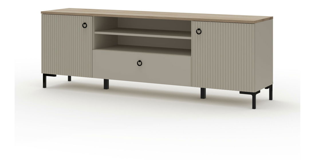 TV skříňka Demandaron 2 (taupe + dub silverjack)