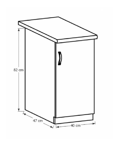 Dolní kuchyňská skříňka D40 Provense (bílá + sosna andersen) (P)