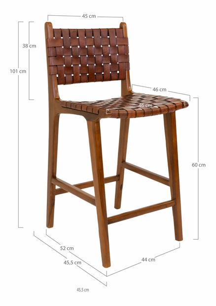 Barová židle Pinmona 3 (hnědá)