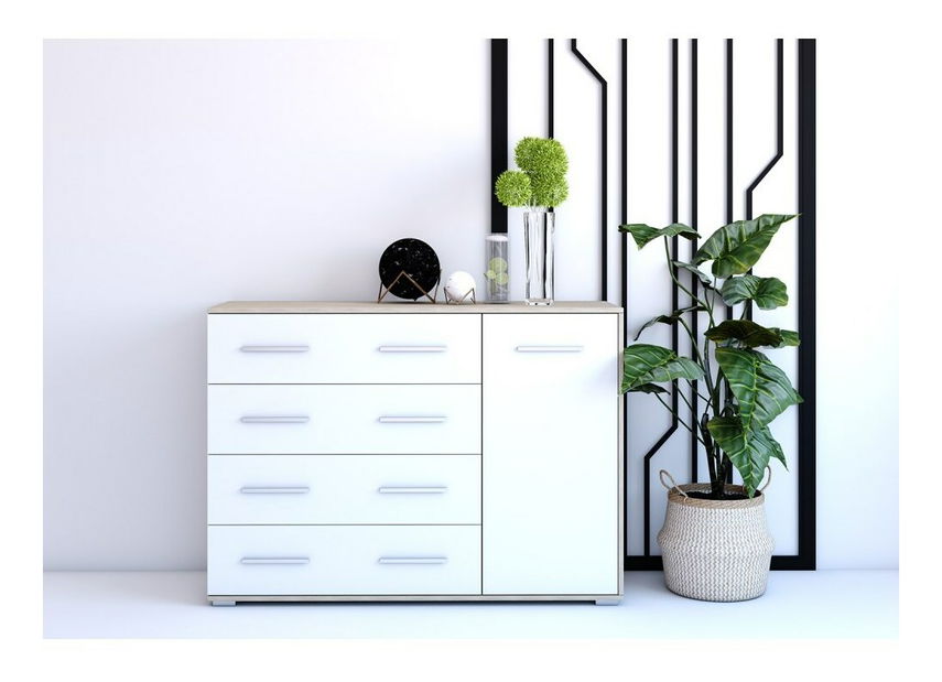 Komoda Fresi 2 (bílá + dub sonoma)