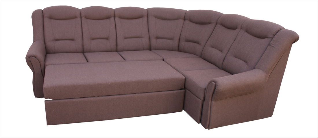 Rohová sedací souprava Asco (hnědá) (P)