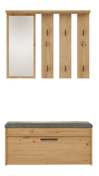 Předsíňová sestava Puntuable 1 (dub artisan) (se zrcadlem)