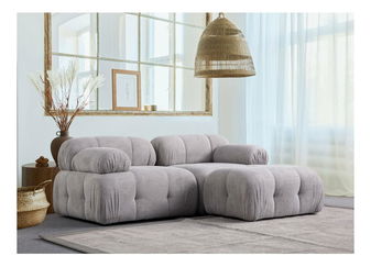 Rohová sedací souprava Pettit 2 (světle šedá)