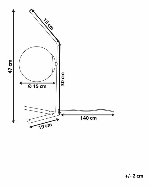  Stolní lampa 47 cm Wivarium (bílá + černá)