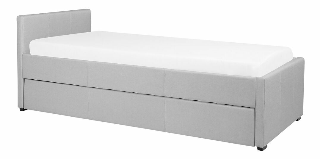 Jednolůžková postel 90 cm MERMAID (polyester) (šedá) (s roštem)