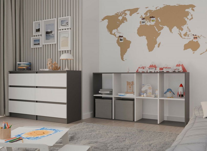 Regál Metros 4 (antracit + bílá)