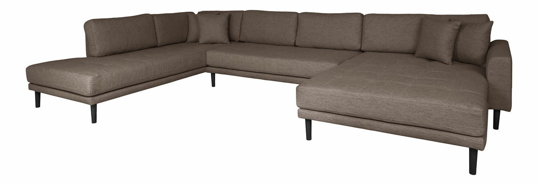 Rohová sedací souprava ve tvaru U (P) Lvaveriaora U (hnědá)