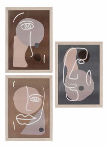 Set 3 ks obrazů Mavandria 1 (přírodní)