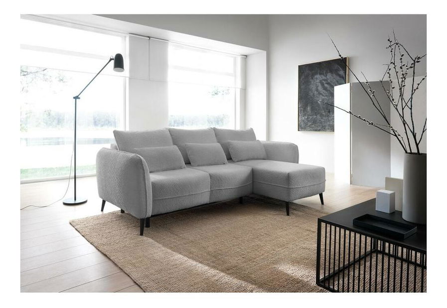Rohová sedací souprava Eilish (P) (světle šedá + černá)