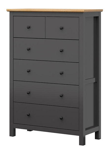 Komoda BRW Hesen KOM6S/15/10 (grafit + dub artisan)