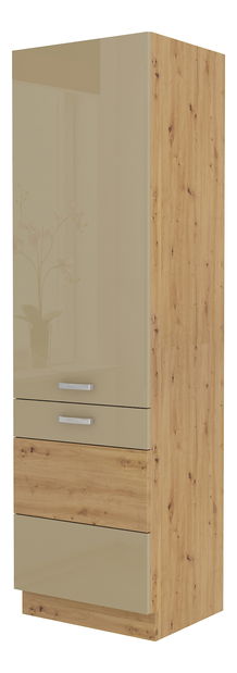 Potravinová kuchyňská skříňka Arryn 60 DK-210 2F (dub artisan + lesk cappucino)