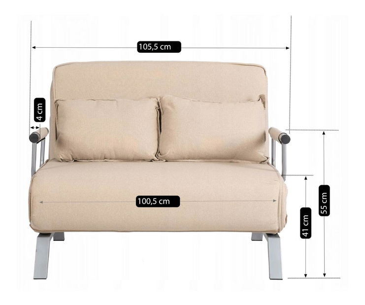 Rozkládací pohovka Bancarias 2 (béžová)