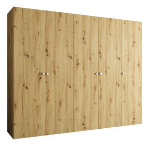 Šatní skříň 250 cm Parna 1 (dub artisan + stříbrná)