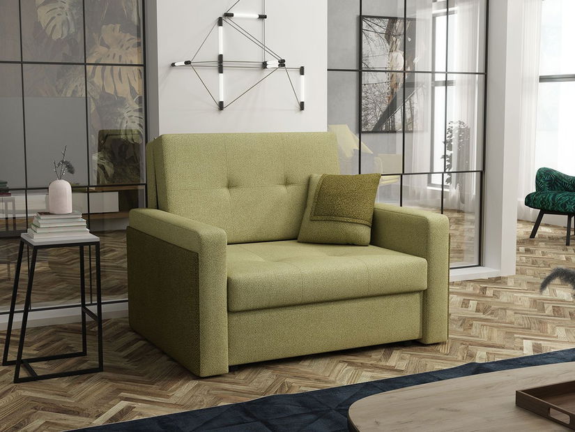 Rozkládací křeslo Carivia Mel I (zelená) (s úl. prostorem)