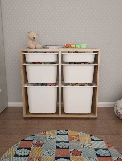 Organizér na hračky Dremonka 5 (ořech + bílá)