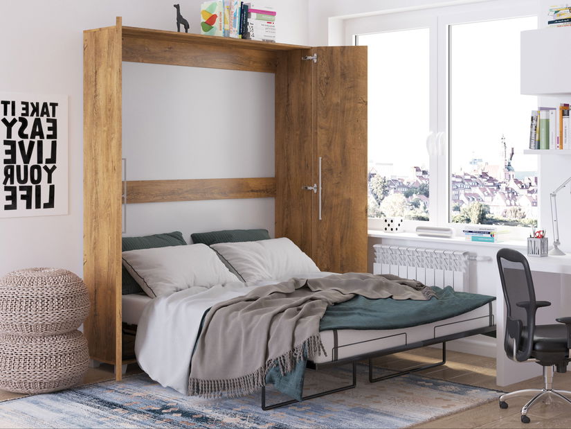 Sklápěcí postel 160 Todd (dub burgun) (vertikální)