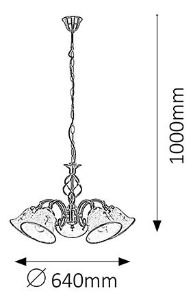 Lustr Art Flower 7175 (bronzová + rýžové kamenné sklo)