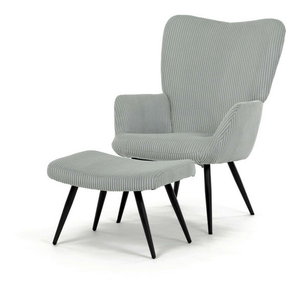 Křeslo s taburetkou Laruigo (modrá)